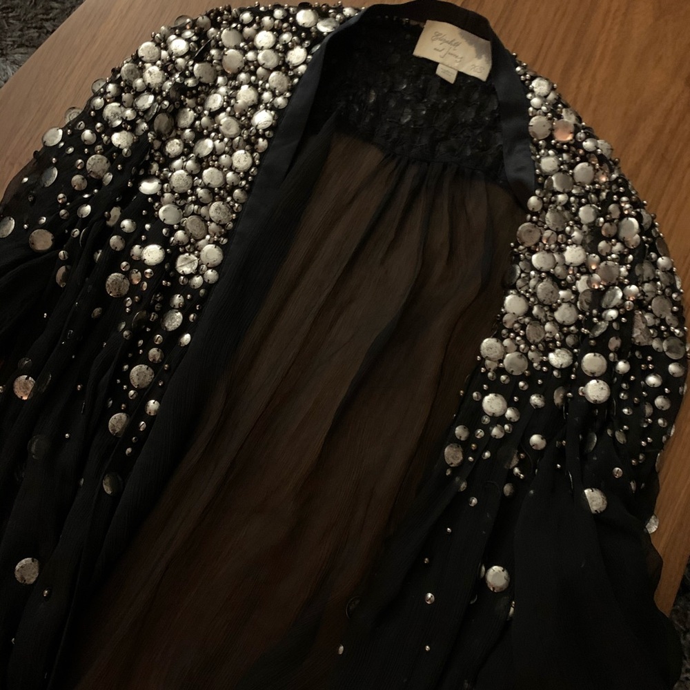 Elizabeth and James Studded Silk Jacket in Size XS